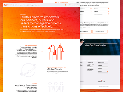 Strata - Our Platform audience city gradient icons illustration mesh people planet product progress bar timeline website