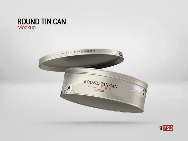 Round Tin Can Mockup 3d aluminum balm biscuit box branding can candy cans case container cookie cosmetic cream foil food label metal metallic metallic jar