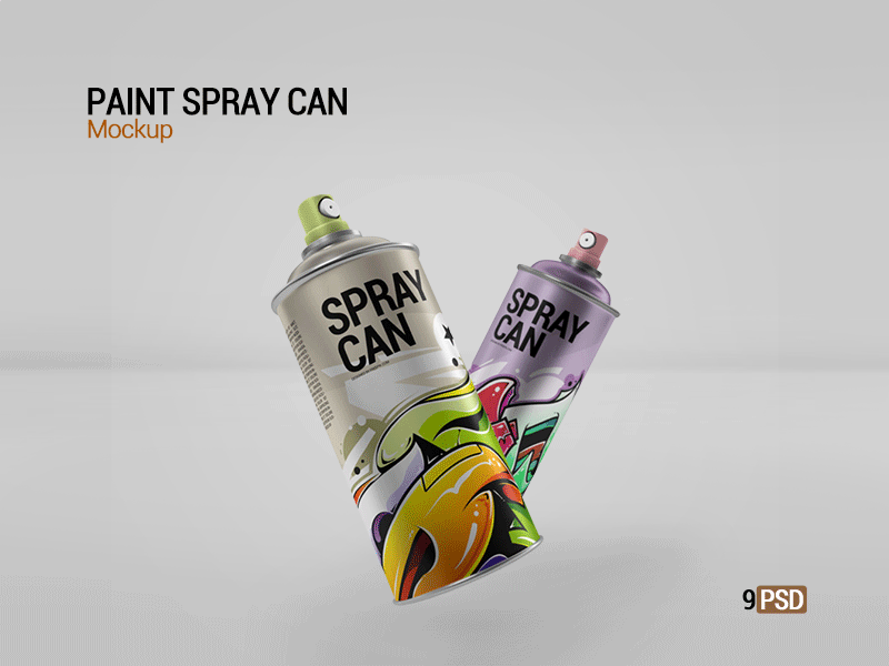 Paint Spray Can Mockup advertising aerosol spray can atomizer black bottle business can clean color colorful cup design graff tool graffiti logo metal mock up mockup multicolored paint