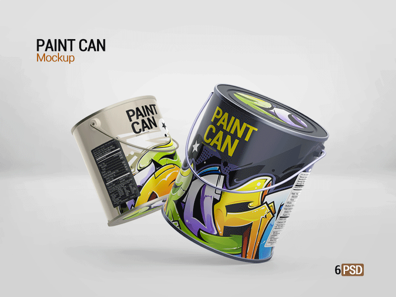 Paint Can Mockup advertising black brush bucket can can mock up can mockup container foil isolated label logo mockup metal metallic mockup oil oil paint packaging paint paint can