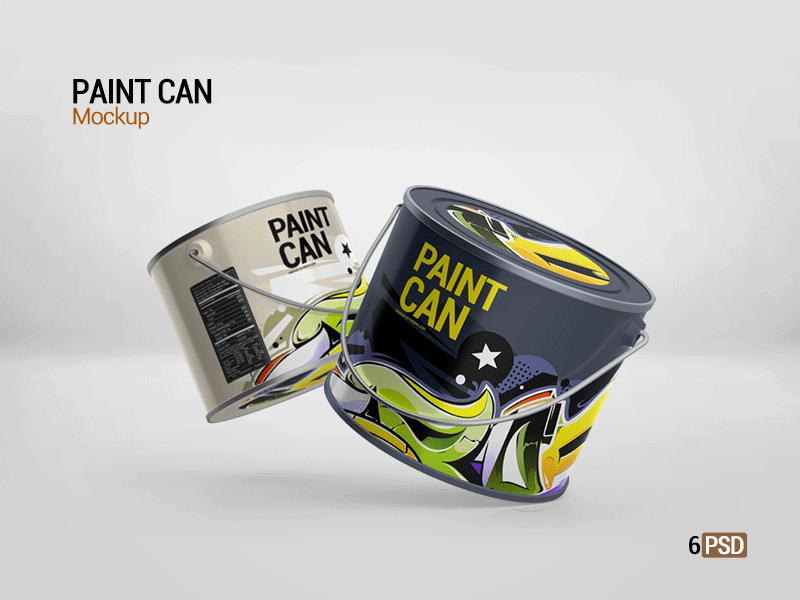 Small Paint Can Mockup advertising black brush bucket can can mock up can mockup container foil label logo mockup metal metallic mockup oil oil paint packaging paint paint can painting