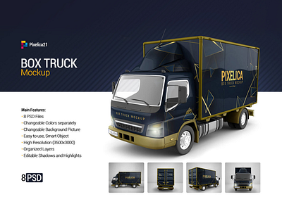 Download Box Truck Mockup By Mostafa Absalan On Dribbble