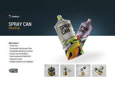 Spray Can Mockup advertising aerosol spray can atomizer black bottle business can clean color colorful cup design graff tool graffiti logo metal mock up mockup multicolored paint