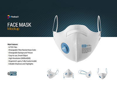 N95 Face Mask Mockup