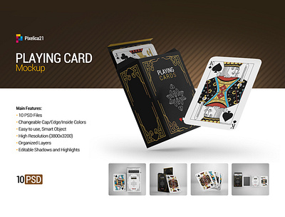 Playing Card Mockup advertising box card card mockup carton casino deck display gamble game mockup pile play play cards mockup playing cards poker poker card poker card mockup presentation professional