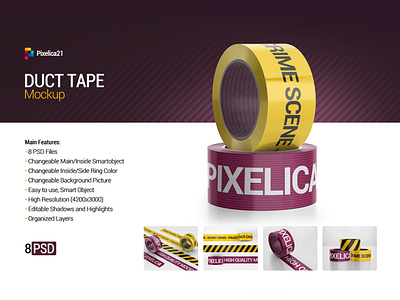 Metallic Duct Tape Mockup - Free Download Images High Quality PNG, JPG