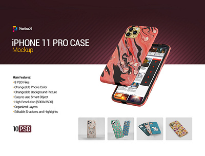 iPhone 11 Pro Case/Cover Mockup 11 pro 3d 4k back black case cellphone cover device display iphone 11 layered mockup phone phone case photoshop preview print pro product