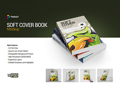 Soft Cover Book Mockup album background book book cover brochure catalog changeable cover customizable editable minimal minimalist mock mock up mockup note notebook paper presentation press
