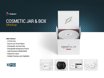 Cosmetic Jar & Box Mock up