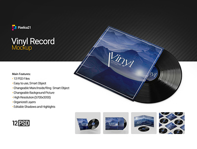 Vinyl Record Mock up acoustic album analog audio color design disc disco label melody mix mockup music musical plastic play pop record record label vinyl