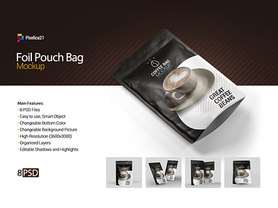 Stand up Foil Pouch Bag Mock-up