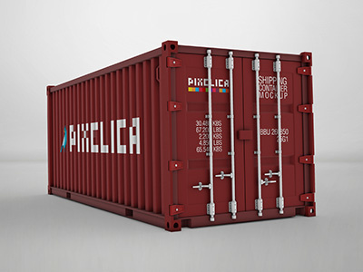 Shipping Container Mockup cargo closed container container mockup delivery export front industry isolated mock up mockup object