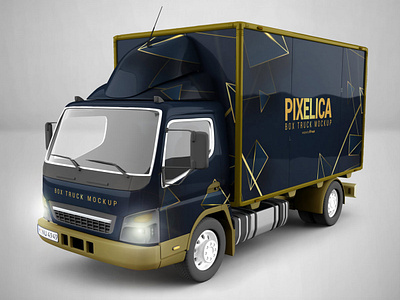 Box Truck Mockup box branding business car cargo commercial company container corporate custom customizable decorated truck decoration decorative design mock up mockup road tractor tractor tractor trailer