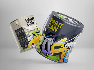 Paint Can Mockup advertising black brush bucket can can mock up can mockup container foil isolated label logo mockup metal metallic mockup oil oil paint packaging paint paint can