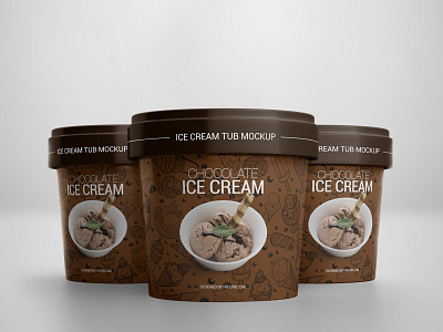 Ice Cream Cup Mockup box branding bucket can coffee container cream cup cup mock up design dessert food frozen ice ice cream icecream label mockup pack package