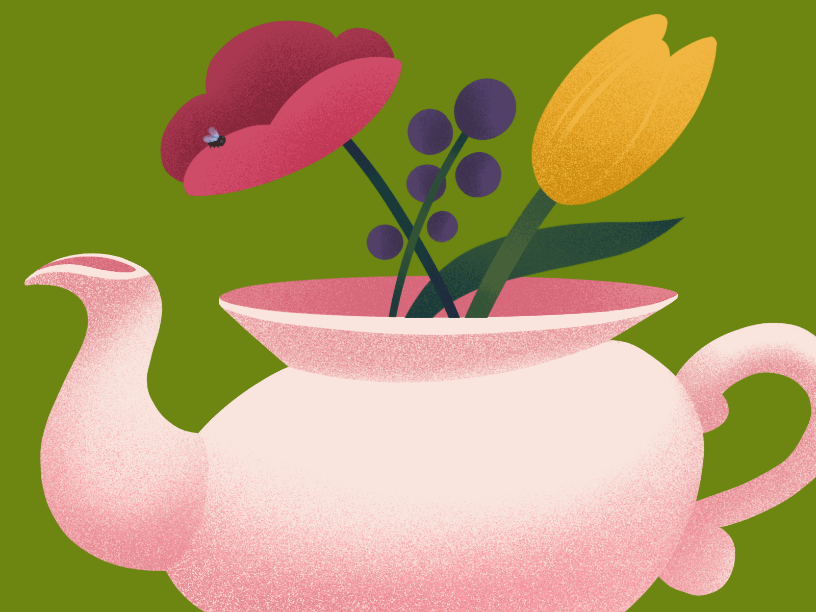 Infinity animation flowers fly illustration kids procreate teapot