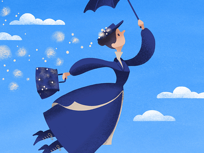 Mary Poppins illustration kids