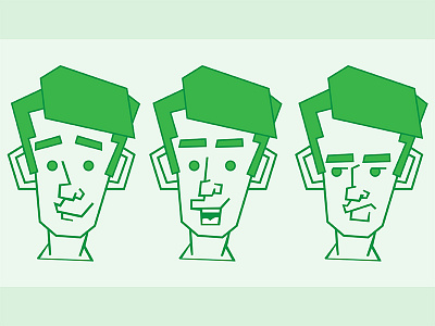 Expression Exploration cartoon design doodles face green icon illustration illustrator man stickers