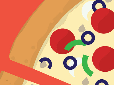National Pizza Day! food gluten green peppers illustration illustrator mushrooms national pizza day olives onion pepperoni pizza yum