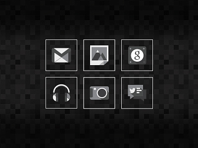 Google-cons android android ui black clean flat google gray grayscale iconography icons minimal simple system white