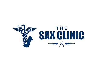 The Sax clinic clinic logo repair saxophone simple