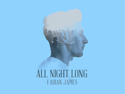 All Night Long - Album Cover album cover blue dance music vintage