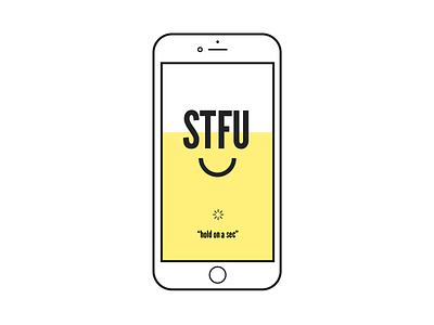 STFU Yellow app minimal sassy simple splash screen stfu yellow