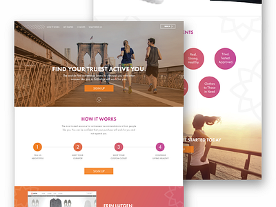 Active Homepage active exercise landing page web design website
