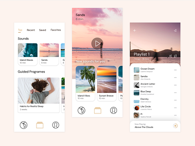 Relaxation app concept mobileapp mobileappdesign ui uidesign uiux visualdesign