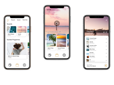 Iteration on the meditation app concept appdesign iphonex iterate iteration mobileappdesign ui uidesign uxdesign visualdesign