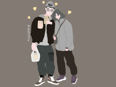 couple couple illustration nike ootd stylist