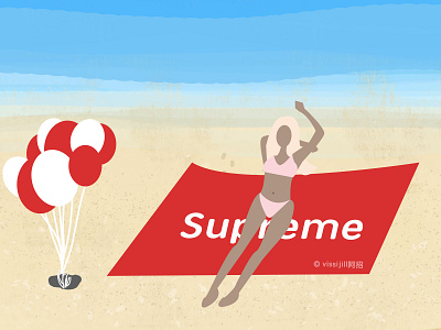 beach girl artwork beach design enjoy the moment fashion illustration lifestyle relax sexy girl supreme travel