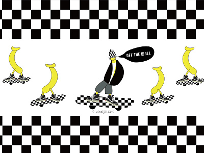 vans boy artwork banana design fashion illustration offthewall skate board stylist vans