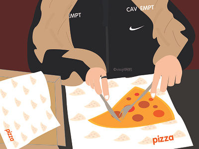 pizza boy artwork cavempt design food illustration lifestyle nike pizza