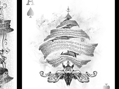 Arcane Playing Cards - White ace of spades arcane back design cards custom dark deck ellusionist kenzii lee mckenzie magic mysterious playing cards poker