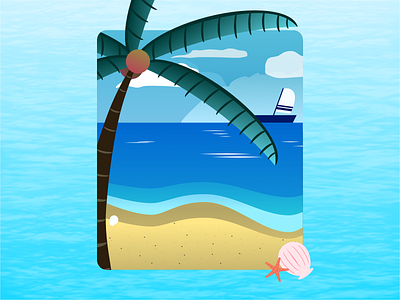 My Summer Dream 2020 affinity designer beach blue digital art illustration ocean palmtree seashell summer summer vibes summertime vacation vector