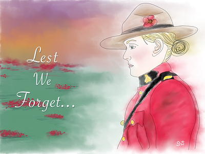 Remembrance Day 2020 affinity designer artwork digital art freehand illustration lestweforget painting poppy red remembrance day typography watercolour ww1