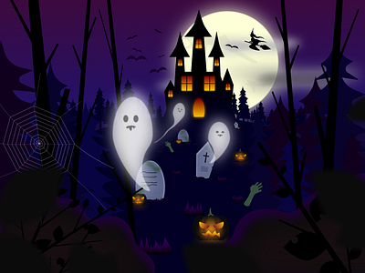 Spooky Halloween affinity designer artwork event ghost graphic design halloween halloween design illustration october spooky vector