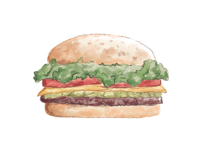 Burger King Watercolor Illustrations