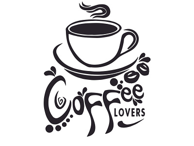 Cofee Lovers black coffee corel corel draw cup design illustration illustrator typography vector