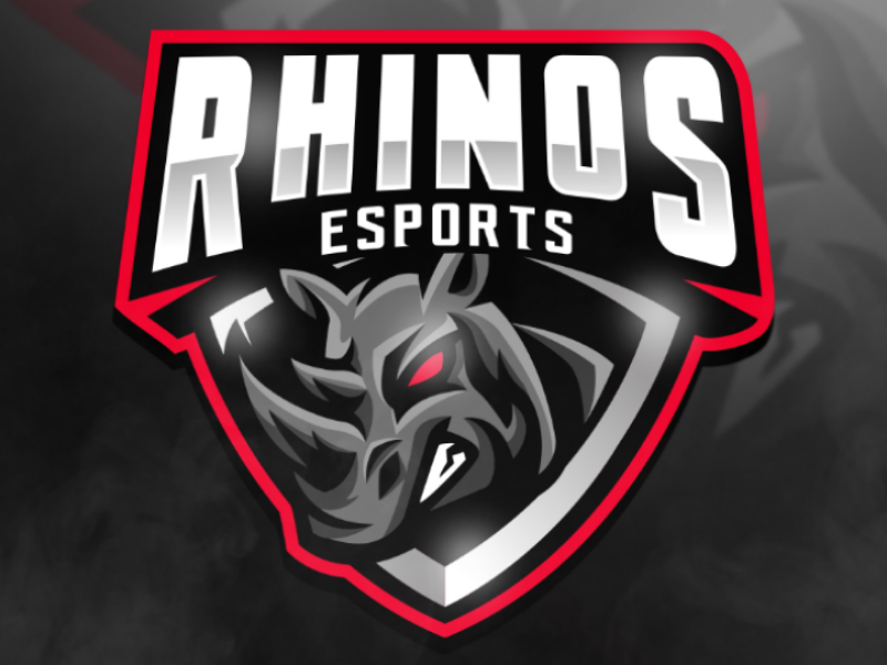 RHINOS ESPORTS streamlogo overlays ux ui gaming mascot graphicdesign esport sports logo