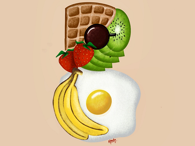 Letter 'B' for Breakfast! 😋 36daysoftype b breakfast design illustration letter procreate typography