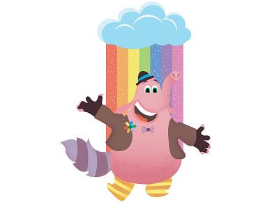 Bing Bong cartoon character design elephant illustration rainbow