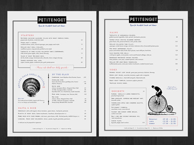 Petitenget restaurant art direction branding graphic design