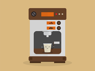 Coffee Machine art artwork coffee bar coffee machine cute design flat design graphic design illustration vending machine