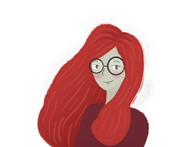 Red Head art artwork cute design flat design girl illustration graphic design illustration illustrator portrait red hair red head vector