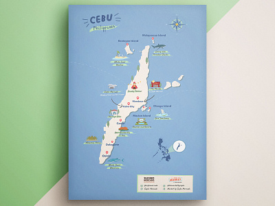 Poster Design for an AirBnb Unit (2018) art artwork branding cebu cebu art cebu map design graphic design illustration illustrator local artist philippines poster poster design