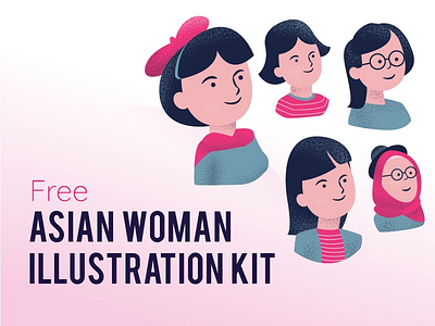 Asian Woman Illustration Kit