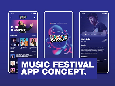 A Music Festival App Concept app design festival mobile music ui ux