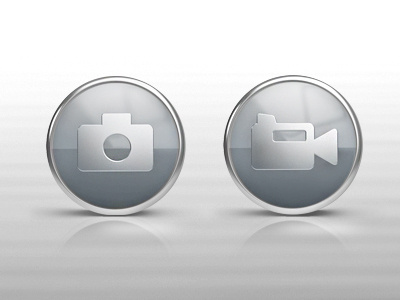 Media Icons blue button buttons chrome clean design digital icons media photo ui video
